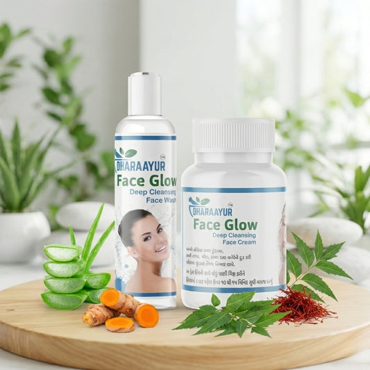 Dhara Ayur Face Glow Combo – Deep Cleansing Face Wash & Face Cream
