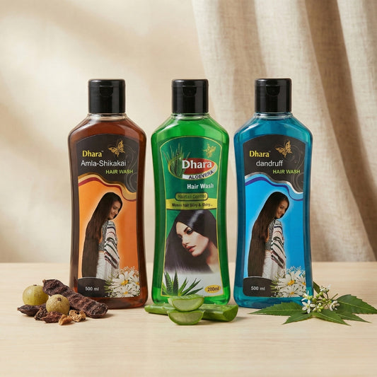 Dhara Herbal Hair Wash – Amla Shikakai, Aloe Vera & Dandruff Care